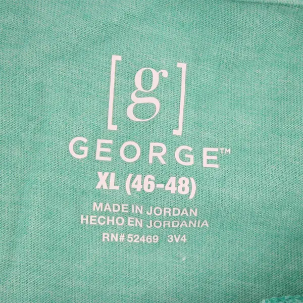 GEORGE Men's XL (46-48) Mint Green Crew Neck Short Sleeve Shirt