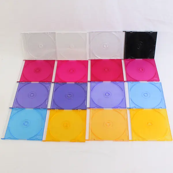 Lot of 16 CD Plastic Jewel Cases, Assorted Colors 