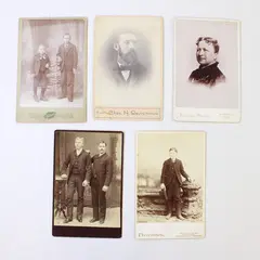 Lot Of 5 Cabinet Card Photo Portraits Nebraska Chicago Portland Oregon