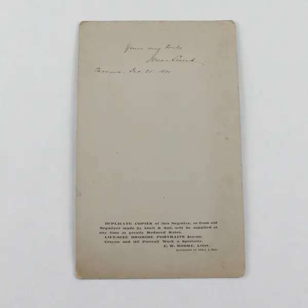 Large Cabinet Photo Portrait E.W. Moore Portland Oregon 1890 Man With Glasses