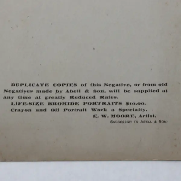 Large Cabinet Photo Portrait E.W. Moore Portland Oregon 1890 Man With Glasses