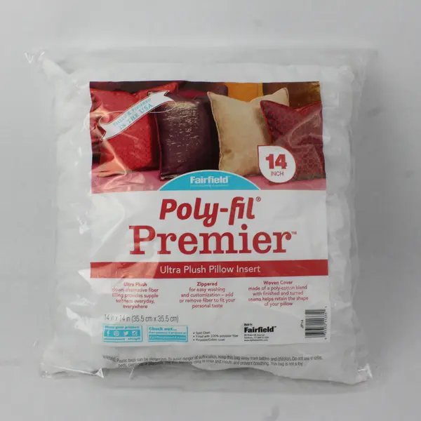 Fairfield 14x14 White Throw Pillow Insert New with Tags Sealed