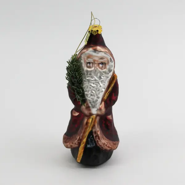 Northwoods Santa Claus Blown Glass Ornament By Linda Lindquist Baldwin