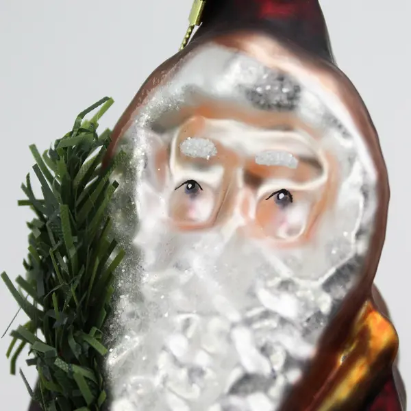 Northwoods Santa Claus Blown Glass Ornament By Linda Lindquist Baldwin
