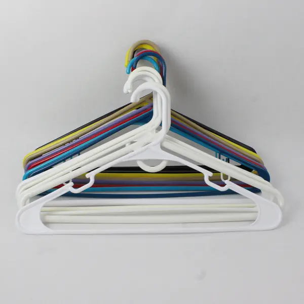 Lot of 14 Plastic Clothes Hangers Assorted Colors 