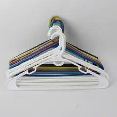 Lot of 14 Plastic Clothes Hangers Assorted Colors 