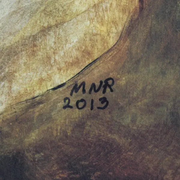 Mary Rash Thick Print Green Frog Painting Signed 2013 11.7"x8.7"