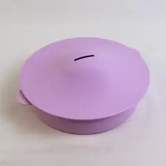 Tupperware Purple Plastic 2 Of 3 Piece Set Of Round Microwave Steamer