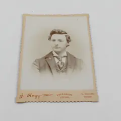Young Man Cabinet Card Portrait Photo J Hogg Excelsior Studio McMinnville Oregon