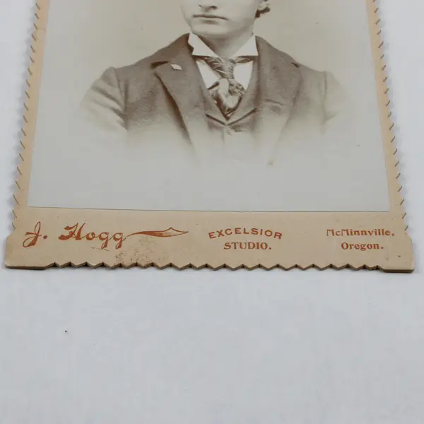 Young Man Cabinet Card Portrait Photo J Hogg Excelsior Studio McMinnville Oregon