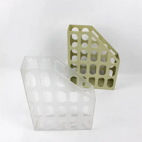 Lot of 2 Magazine File Organizers Desktop Vertical File Holders Office