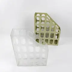 Lot of 2 Magazine File Organizers Desktop Vertical File Holders Office