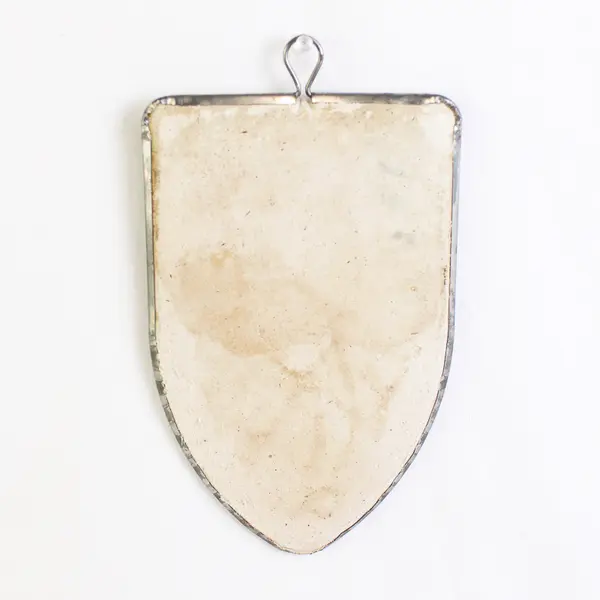 Vintage Metal Iron Rest Shield Shape w/Hanging Hook, Rustic