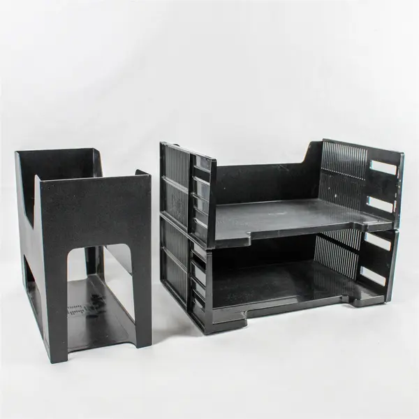 Lot of 3 Fellowes Black File Folders + 2 Desk Organizers Office Storage