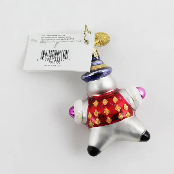 Christopher Radko Little Gem Collection Snowstar Gem Blown Glass Ornament NWT