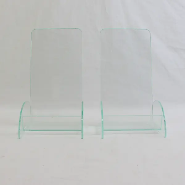 Lot Of 2 Deflecto Matching Clear Plastic Euro-Style Literature Holder 7.75" Tall