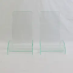Lot Of 2 Deflecto Matching Clear Plastic Euro-Style Literature Holder 7.75" Tall
