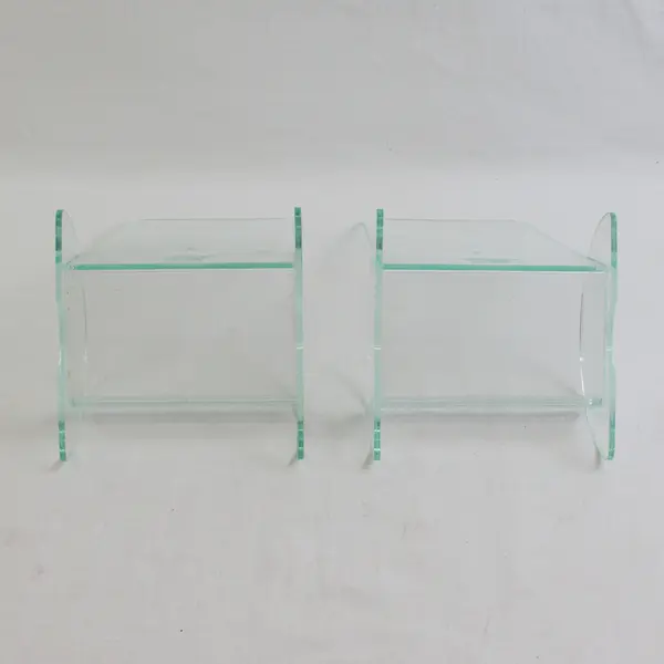 Lot Of 2 Deflecto Matching Clear Plastic Euro-Style Literature Holder 7.75" Tall