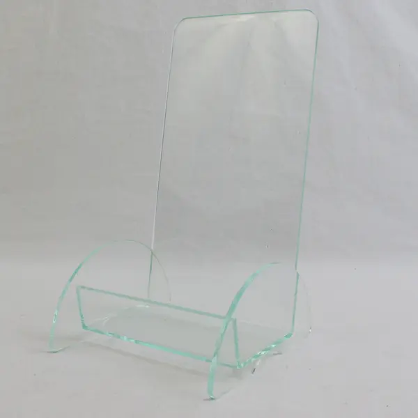 Lot Of 2 Deflecto Matching Clear Plastic Euro-Style Literature Holder 7.75" Tall