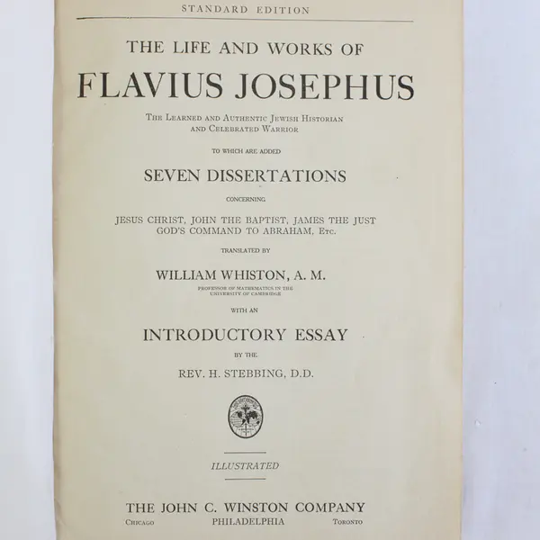 Antique Standard Ed The Life and Works of Flavius Josephus William Whiston 1920s
