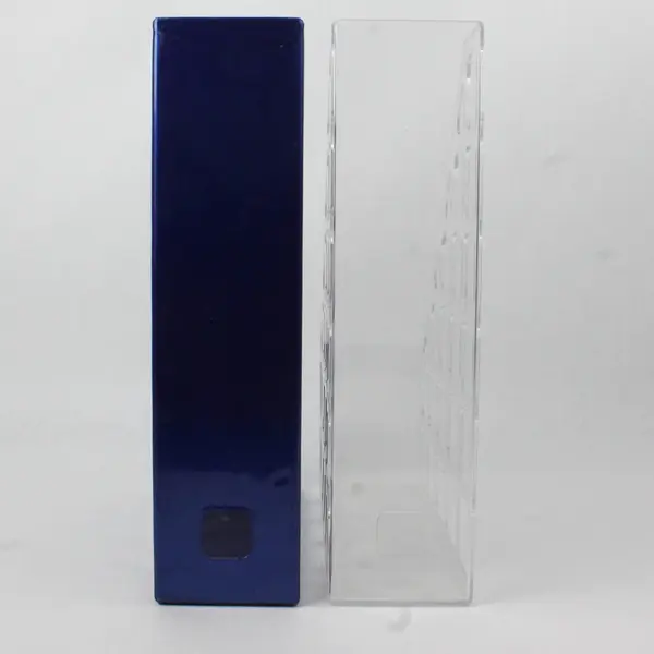 Lot of 2 Newell Office Stackable Book & Magazine Holders Blue/Clear