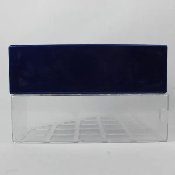 Lot of 2 Newell Office Stackable Book & Magazine Holders Blue/Clear
