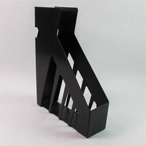 Lot of 3 Black Plastic Magazine File Organizers Office Storage