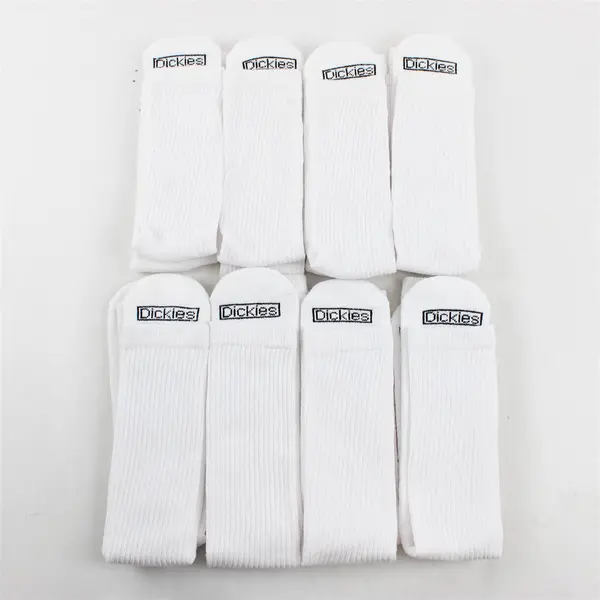 NWOT Dickies 8 Pack White Crew Socks Adult 20" Long Fits Most Men Size 6-12