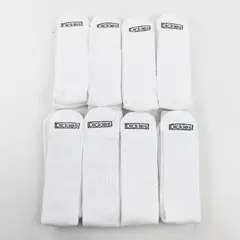 NWOT Dickies 8 Pack White Crew Socks Adult 20" Long Fits Most Men Size 6-12