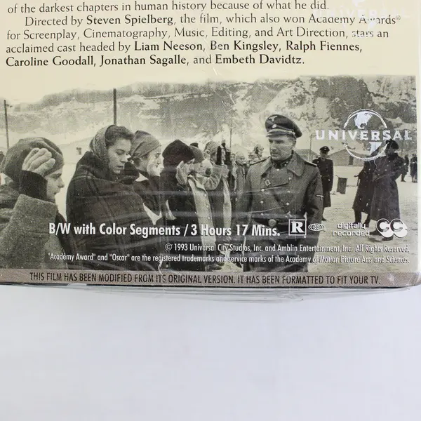Schindler's List Double B&W VHS Tapes 1993 , #81629 Sealed