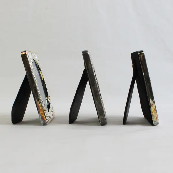 Lot Of 3 Unbranded Matching Silver Plated Oval 3" x 4" Photo Frames