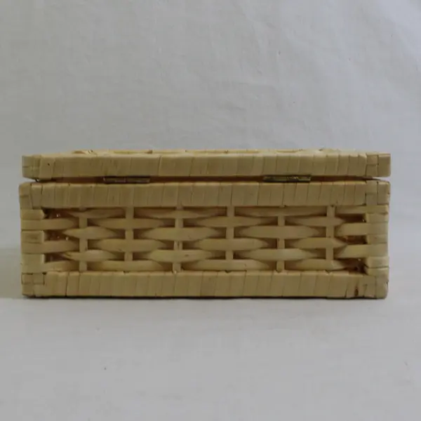 Unbranded Square Woven Storage Basket With Lid Home Decor/Organizer 8" x 8"