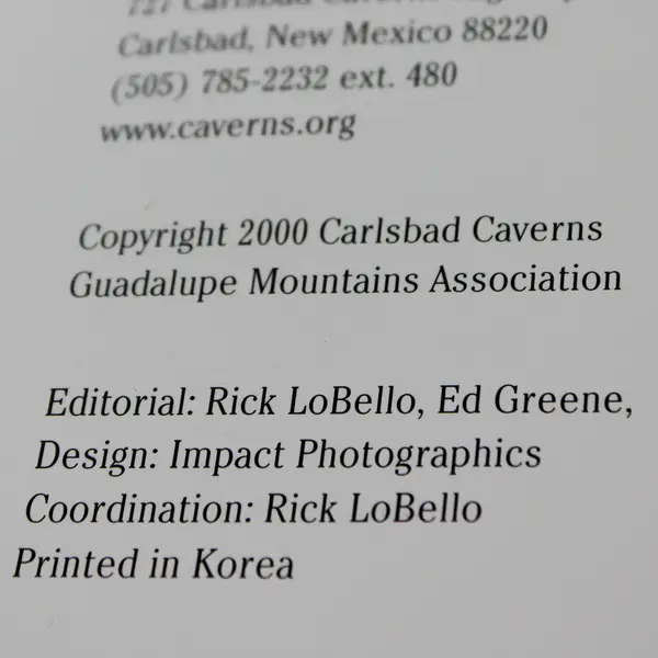 Carlsbad Caverns National Park: Worlds of Wonder PB Book 2000