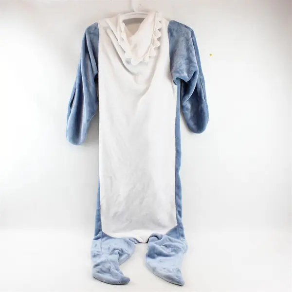 Shark Blanket One Piece Wearable Blanket Adult Size L Soft Fleece