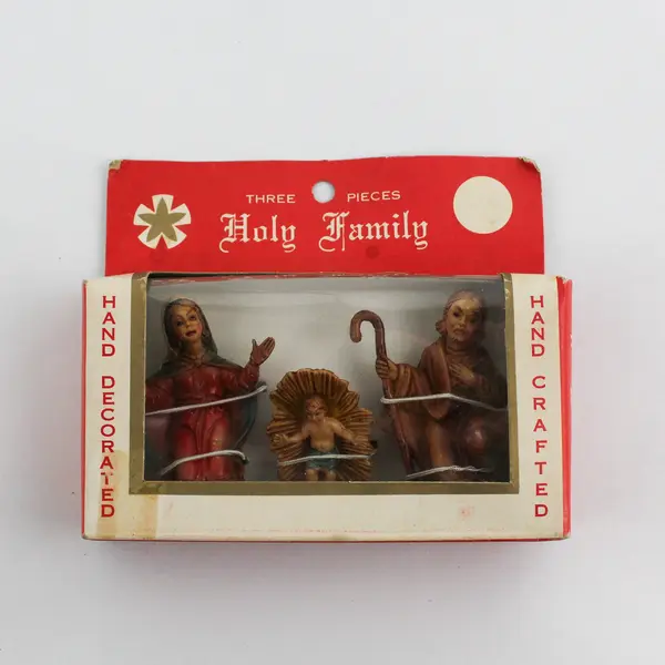 MCM 3 Piece Hand Decorated Holy Family Nativity Pieces Hong Kong Original Box