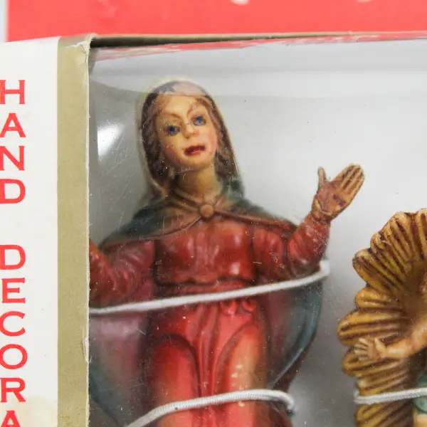 MCM 3 Piece Hand Decorated Holy Family Nativity Pieces Hong Kong Original Box