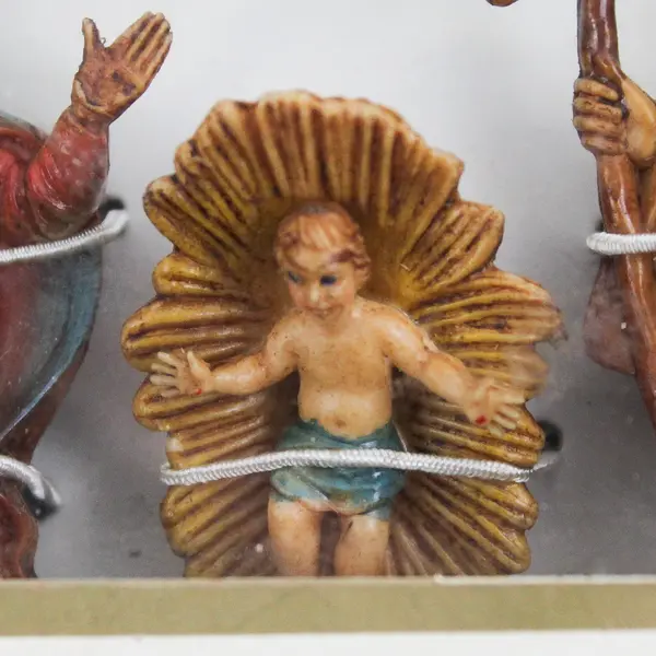 MCM 3 Piece Hand Decorated Holy Family Nativity Pieces Hong Kong Original Box