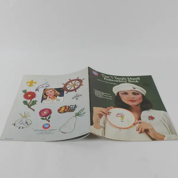 Vintage "I Taught Myself Embroidery" SC Book with Iron Transfers 1976, #7308 
