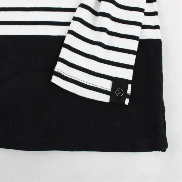 Karen Scott Sport Women's M Red, Black, Striped 1/2 Sleeve 100% Cotton Blouse