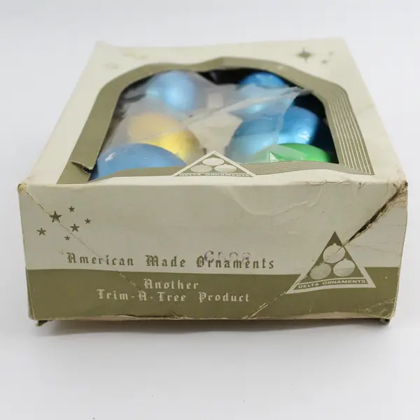 Set of 6 Vintage Glass Ball Ornaments