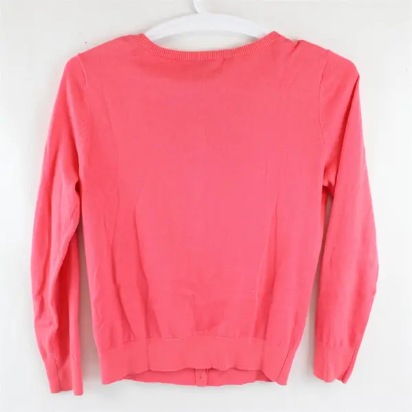 Loft Ann Taylor Women's M  Barbie Pink Rhinestone Button-Up Cardigan Sweater