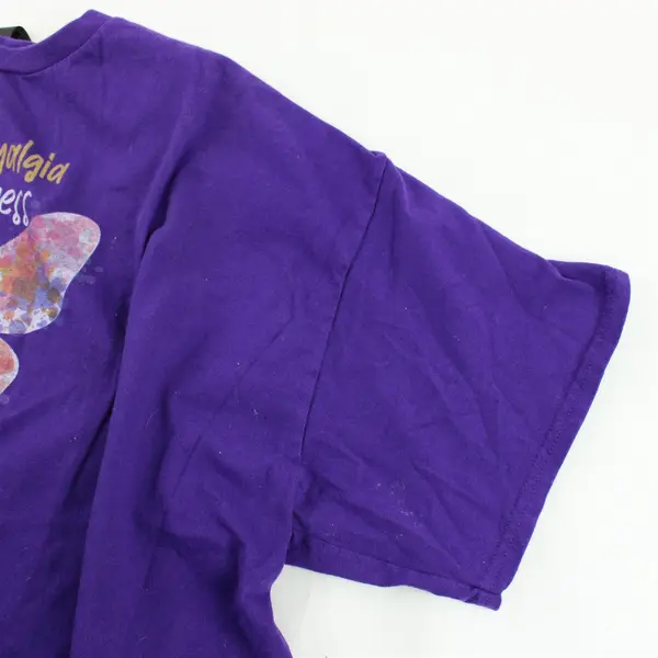 Gildan Heavy Cotton Adult 2XL Purple Graphic Fibromyalgia Awareness T Shirt