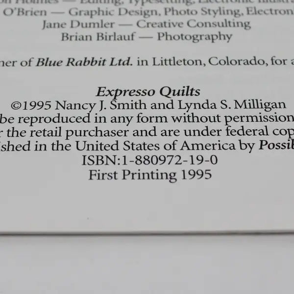 Vintage Espresso Quilts Pattern SC Pattern Booklet 1995 