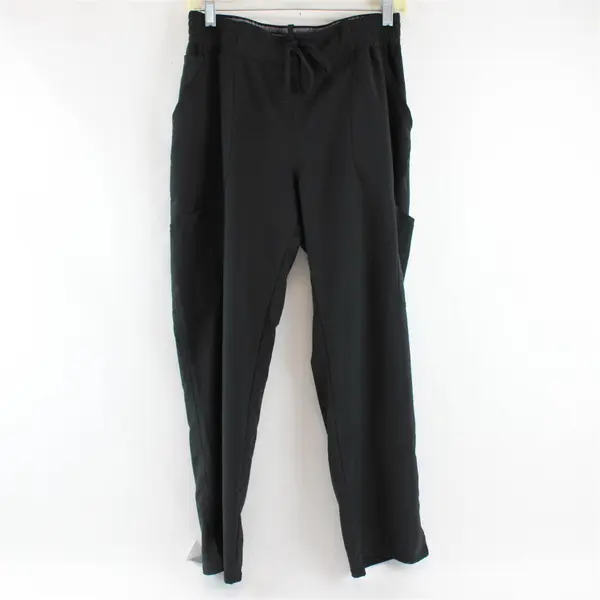 Scrubstar Women's M Petite Black Straight Leg Drawstring Waistband Scrub Pants