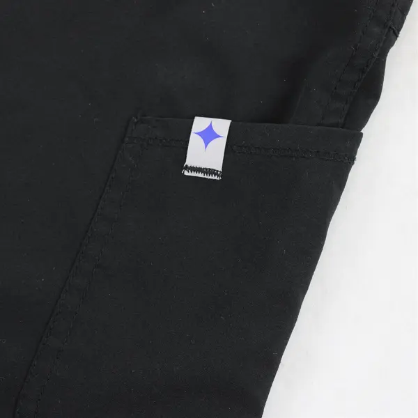 Scrubstar Women's M Petite Black Straight Leg Drawstring Waistband Scrub Pants