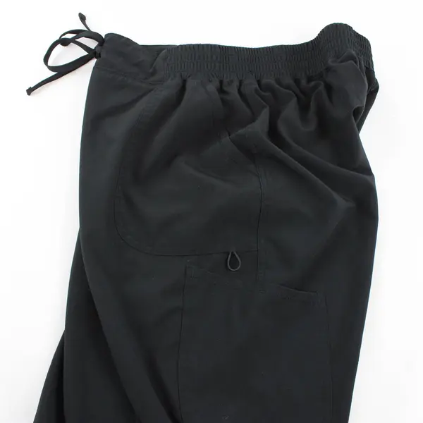 Scrubstar Women's M Petite Black Straight Leg Drawstring Waistband Scrub Pants