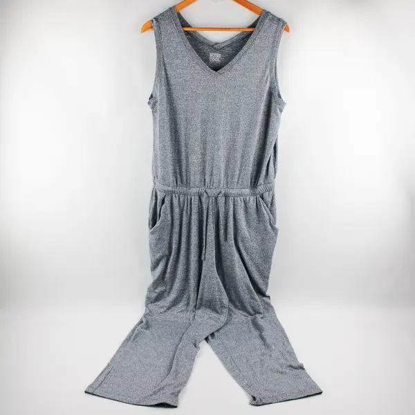 32 Degrees Women's L Blue Heather Stretchy Sleeveless Jumpsuit