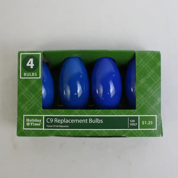 Lot Of 8 Holiday Time/General Electric Blue C9 Replacement Bulbs 120 V