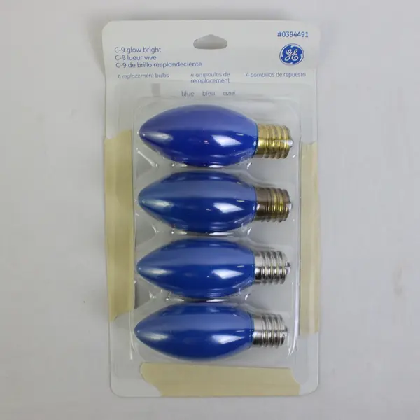 Lot Of 8 Holiday Time/General Electric Blue C9 Replacement Bulbs 120 V