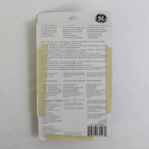 Lot Of 8 Holiday Time/General Electric Blue C9 Replacement Bulbs 120 V